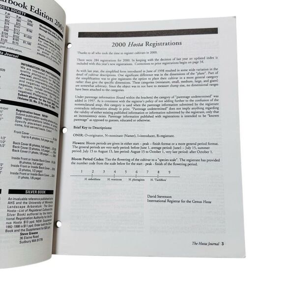 The Hosta Journal 2000 Registrations Magazine Vol 32 Number R - Picture 8 of 8